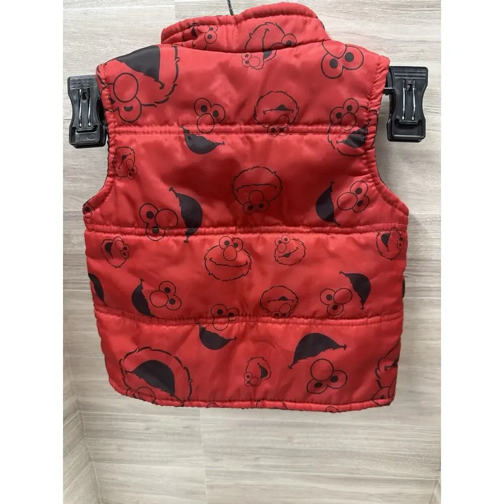 Vintage Sesame Street Elmo Red Puffer Vest Full Zip 18m